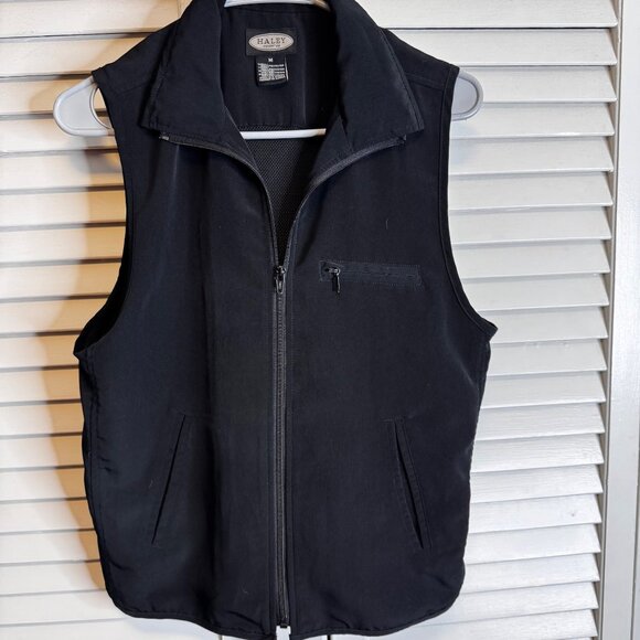 haley reserve Jackets & Blazers - HALEY RESERVE WOMENS MEDIUM BLACK ZIP UP PERFORMANCE VEST GOLF GORPCORE SPORTY